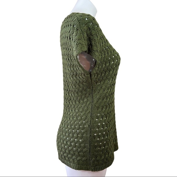 COLDWATER CREEK DARK GREEN KNITED TOP MEDIUM 10-12 - Picture 3 of 6